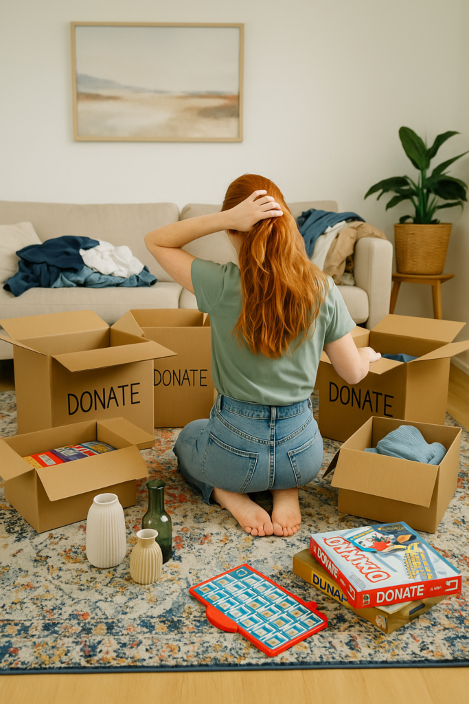 Aussortieren Platz schaffen